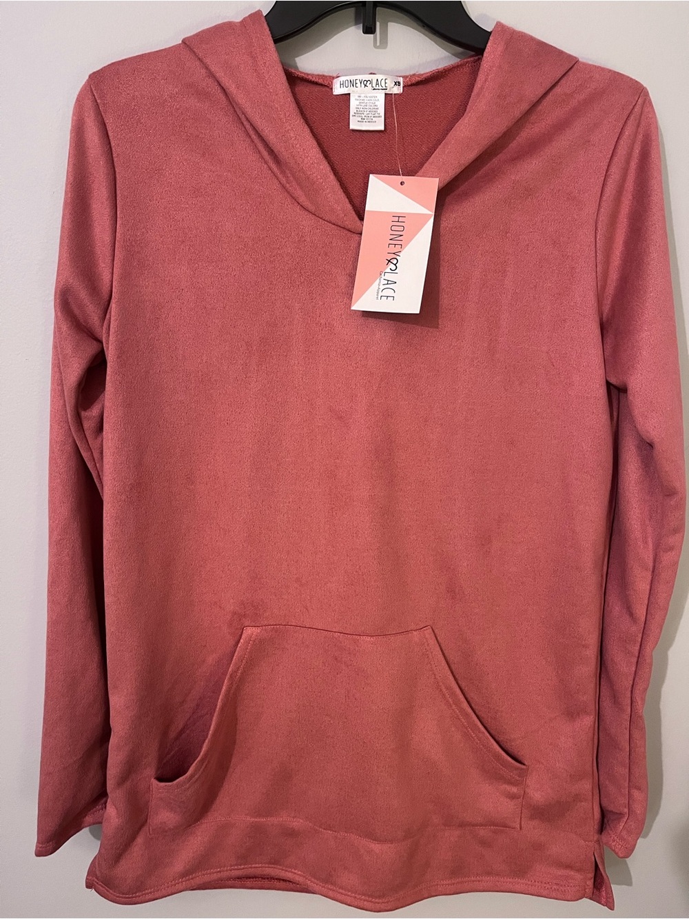 NWT Honey & Lace Piphany Women's Carmel Hooded Soft Pullover Sz XS